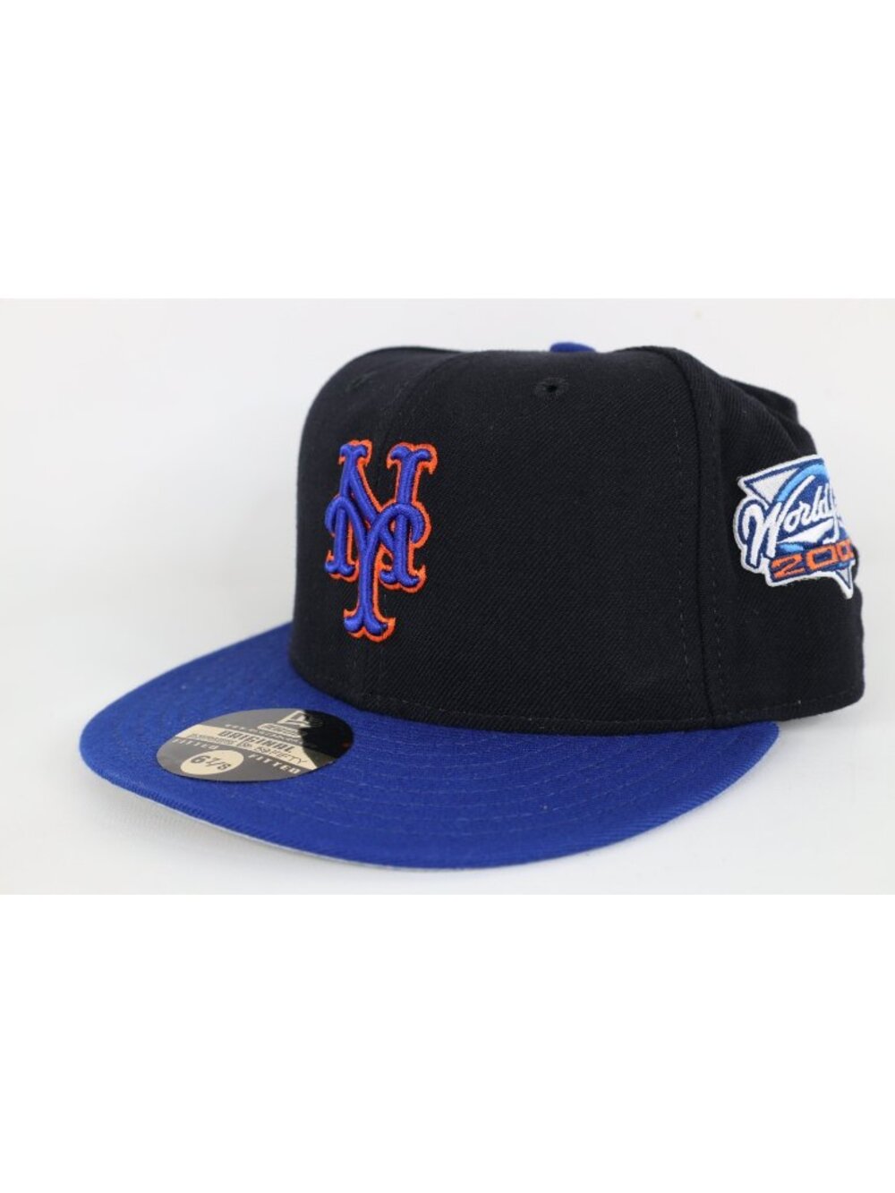 Deadstock Vtg New Era New York Mets Fitted Hat 6 7/8 2000 World Series USA Black